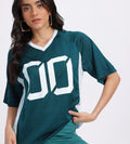Baseball downshoulder jersey green color